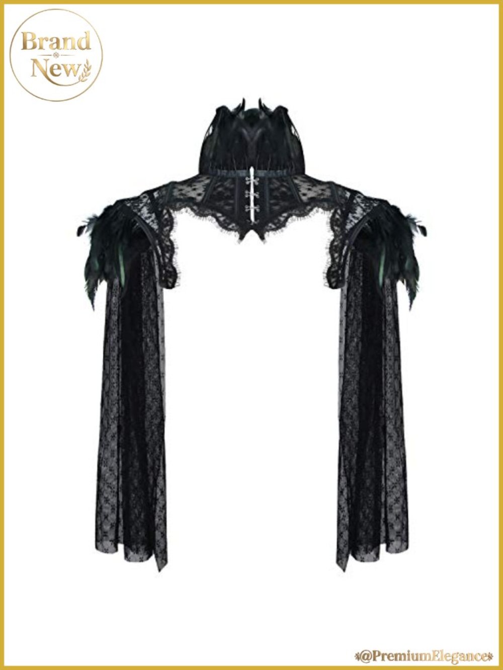 Women's Steampunk Gothic Lace Feather Jacket Shrug Victorian Bolero